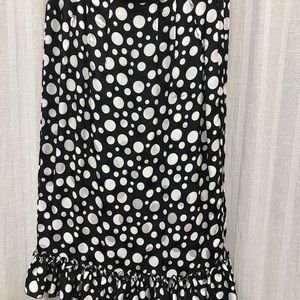 Dolce & Gabbana, size 44, black polka dot silk skirt